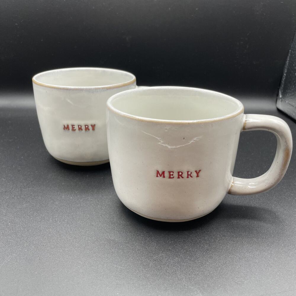 Hearth & Hand With Magnolia Stoneware Coffee Mug MERRY On One Side